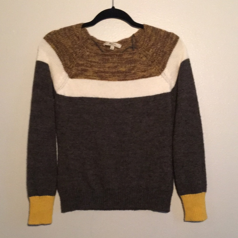 Color Block Wool Sweater